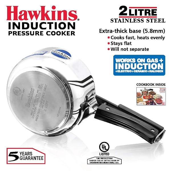 HAWKINS B25 PRESSURE COOKER, 2 LITRE, SILVER
