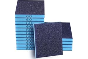 Necosthua 16 Pack 60 Grits Sanding Sponge, Coarse Sanding Block, Washable and Reusable Wet Dry Sandpaper Block Sandpaper Sponge for Wood Metal FurniturePaint and Drywall