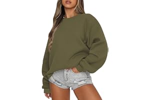Numaller Oversized Sweatshirt for Women Crewneck Cute Sweatshirts Loose Fit Fall Hoodies Drop Shoulder Fleece Pullover