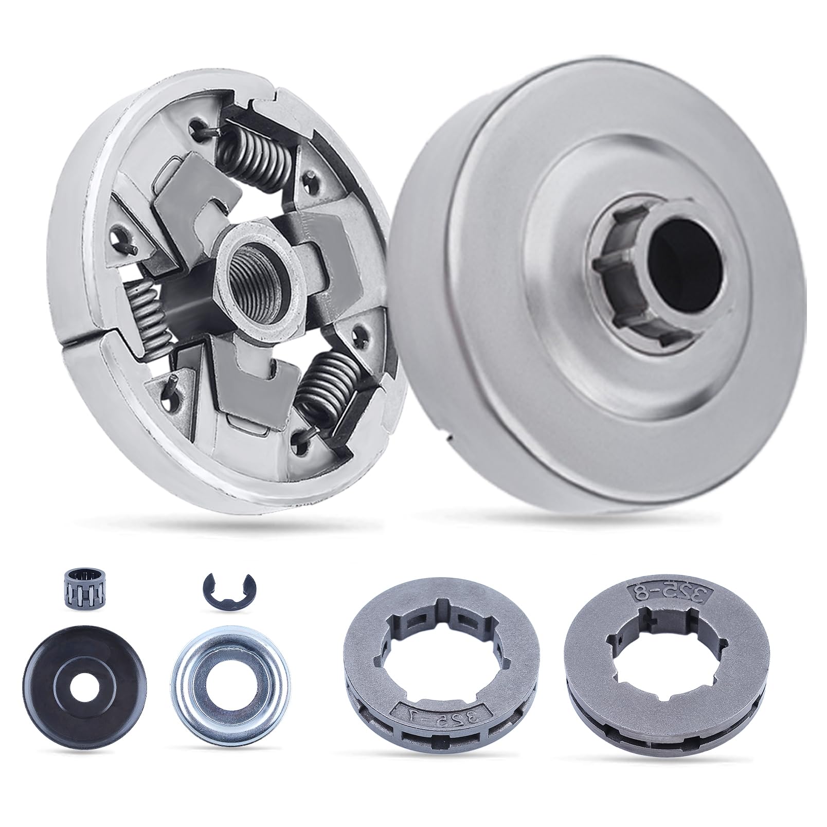 Photo 1 of Adefol Clutch Drum Sprocket Kit for Stihl 024AV 026 PRO MS240 MS260 MS260C MS261C Chainsaw with Needle Bearing Washer E-Clip Worm Gear Washer Replacement Parts for 112 1160 2051