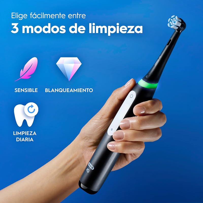 iO 3 Cepillos de Dientes Eléctricos, Negro Y Rosa, Pack de 2
