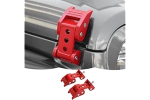 RT-TCZ Hood Latches Hood Lock Catch Latches Kit Aluminum Alloy Stainless Steel for Jeep Wrangler JK JKU JL JLU & Gladiator JT 2007-2024,Red