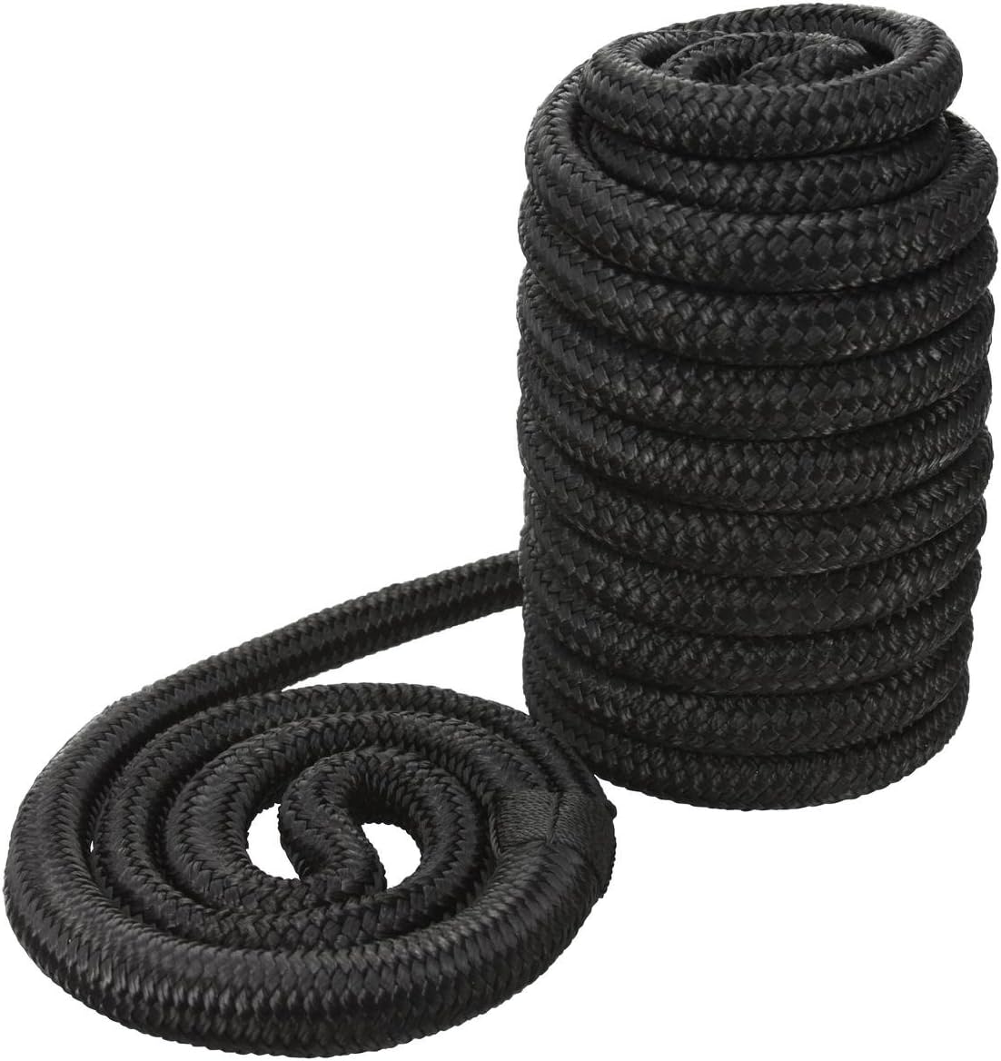 Norestar Double Braided Nylon Marine Dock Line/Boat Mooring Rope, Black