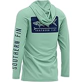Southern Fin Apparel Performance Fishing Hoodie Shirt for Men Women UPF UV 50+ Lightweight With Hood