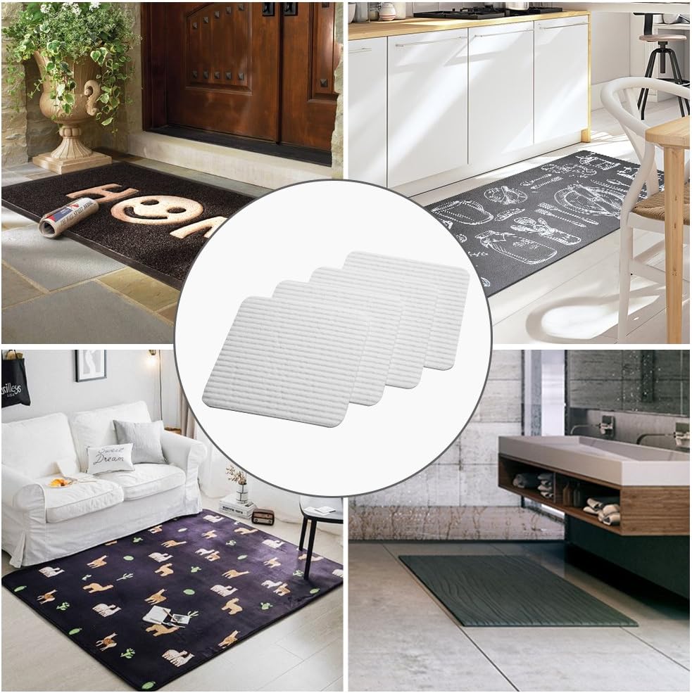 Rug Grippers, Best Non-slip Washable Rug Gripper, “VACUUM TECH” - New Materials to Anti Curling Rug Pad : Keep your rug in place & Make corner flat and Easily Peel off when need: Furniture & Decor