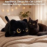 Mewaii Cute Black Cat Plush Pillow Kawaii Squishy Plush Toy 13in view 7