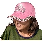 Popfizzy Rhinestone Baseball Cap for Women and Girls, Fun Bedazzled Hats, Cute Bling Denim and Diamond Hat, Sparkly Gifts