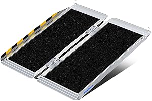 Ruedamann 3FT Portable Wheelchair Ramp, Non-Slip Aluminum Folding Handicap Ramp for Doorways, Wheel Chair Threshold Ramp for Home Steps, Stairs, Wheelchair, Scooters, Pets, Entry