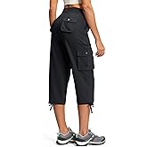 ISEEGZ Cargo Capri Pants for Women Lightweight Quick Dry UPF 50+ Summer Capris with 8 Pockets for Hiking Travel Casual