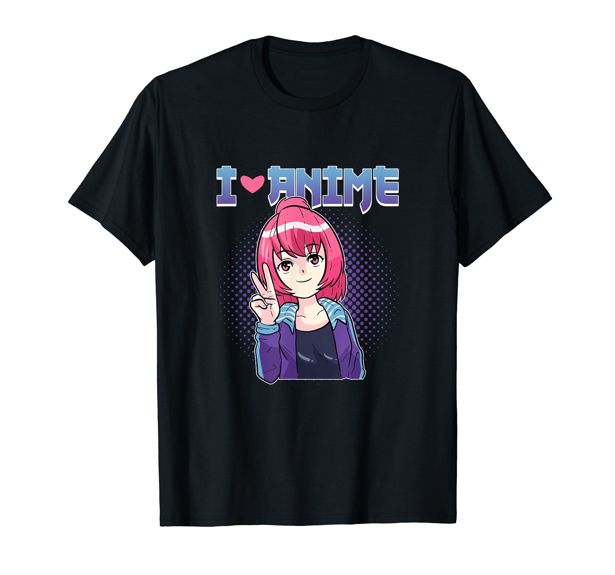 I Love Anime Manga Figure Japanese Girl Chibi Gacha Sketch T-Shirt