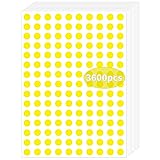 3600 Pack,0.25" Round Colored Dot Stickers Circle