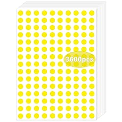3600 Pack,0.25" Round Colored Dot Stickers Circle