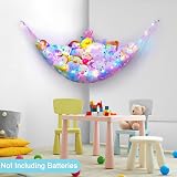 MHJY Toy Hammock for Stuffed Animals LED Light Large Corner Net view 3