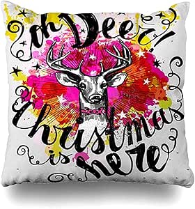 Almohada De Viaje - Media Caprichosa Navidad Mixta Hipster Reno Antiguo