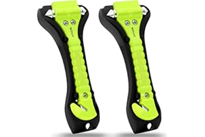 SZEOF Car Window Breaker,Glass Breaker,Car Window Breaker and Seatbelt Cutter,Multi-Functional Car Safety Hammer,Car Emergency Kit,2 Packs(Green)…
