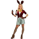 Women?s March Hare Costume Trendy Fantasy Outfit with Tailcoat Shorts Tank Top Bow Tie Ears and Gloves Large