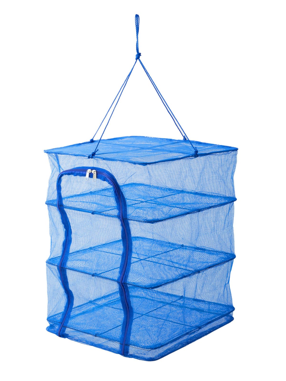 アサヒ興洋 干しかご 3段 ブルー L 野菜 梅干し 干物 乾燥 折りたたみ 干し網 ドライネット 物干しネット アウトドア キャンプ商品画像
