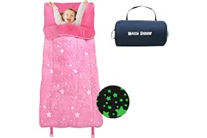 HALLO BUNNY Kids Sleeping Bag for Girls & Boys, Large Kids Sleeping Bag with Pillow, Glow in The Dark Slumber Bag,Soft and Comfortable for Childern Daycare, Sleepovers Travel