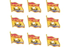 Rhungift 10Pack Proudly New Brunswick Flag Lapel Pins,Jewelry Quality Gold Enamel Canadian Province Flag Pins,Canada pins