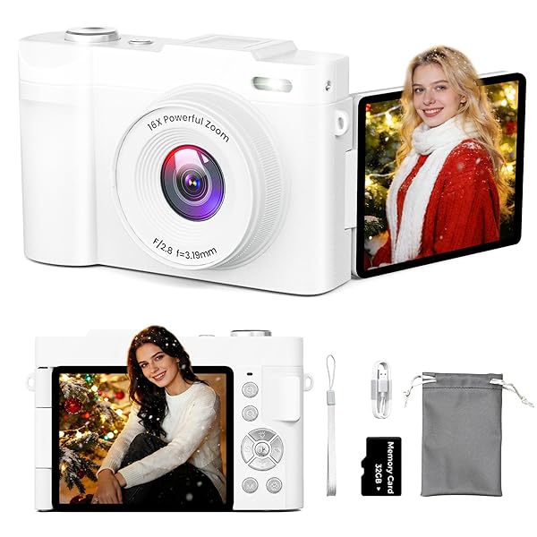 4K DIGITAL CAMERA FOR PHOTOGRAPHY, SMALL VLOGGING CAMERA...