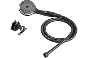 Dura Faucet Premium RV Handheld Shower Wand and Hose Kit, Eco-Friendly On/Off Switch (Matte Black)
