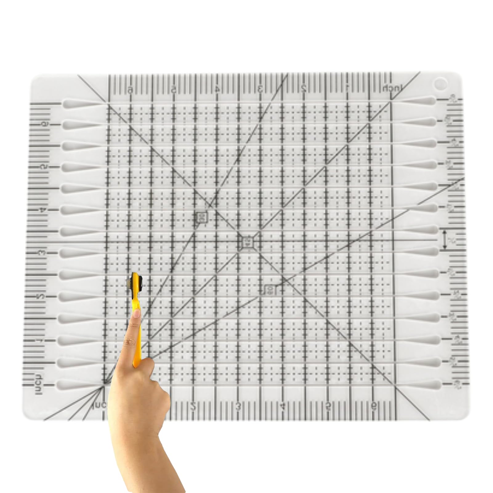 Quilting Rulers and Templates for Cutting Fabric,Patchwork Quilting Ruler,10.0 x 8.1 inch Square Quilting Rulers Fabric Cutting Ruler, Black Grid Line Quilting Ruler for Quilting and Sewing