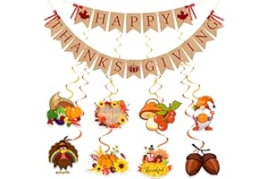IPARTYCOOL Upgraded, 40pcs Fall Thanksgiving Decorations, Premium Happy Thanksgiving Banner, with Fall Sign Hanging Swirl and Accessories, Classic Design, HD Printing, Perfect for Friendsgiving Party Decorations