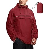 SWISSWELL Mens Waterproof Windbreaker Rain Jacket Lightweight Packable Raincoat with Hood for Golf Hiking Travel Red 4XL