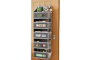 5-Tier Over The Door Storage Organizer with 10 Side Mesh Pockets, 48 lbs Load Capacity, 3 Hooks Design, Door Hanging Organize
