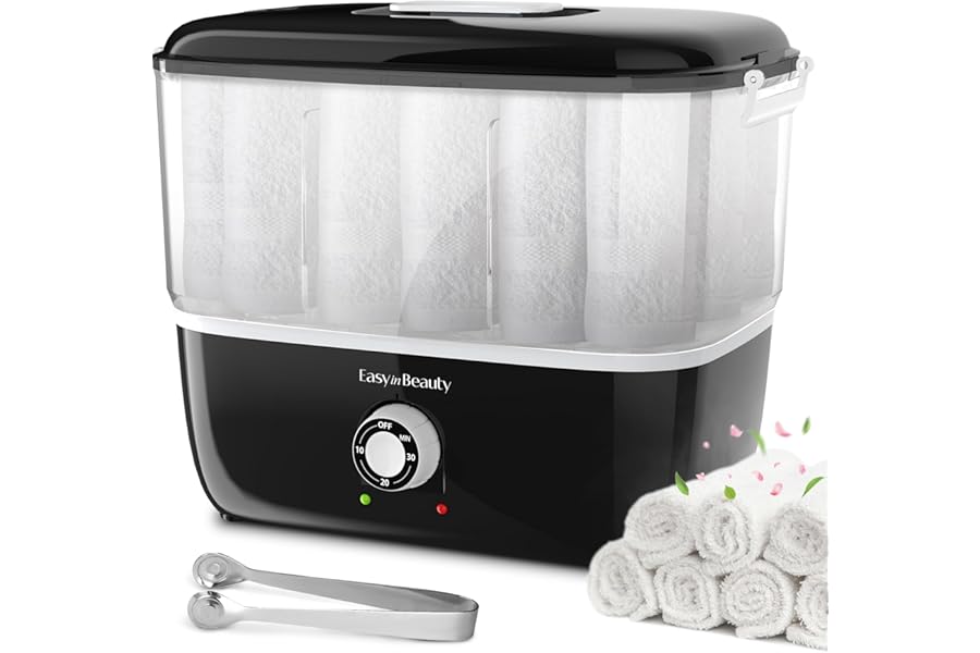 EasyinBeauty Hot Towel Warmer for Facials, Holds 16 Small Towels, 5L Portable Towel Steamer with Quickly Heating in 1-5 Mins, Auto Off Timer Foldable Towel Warmers for Spa, Barber, Manicures, Massage