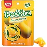 Amos Peelerz Mango Gummy Candy, Peeleble Gummy Mango Peeling Candy,Resealable 2.19oz Bag (Pack of 3)
