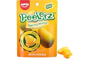 Amos Peelerz Mango Gummy Candy, Peeleble Gummy Mango Peeling Candy,Resealable 2.19oz Bag Candy (Pack of 3)