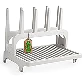 PopYum Gray Space Saving Drying Rack from 100% Recycled Bottles | Space Saving, Made from 100% Recycled Bottles, Countertop, For Baby Bottle, Plastic Bags, Cups, Glass, Compact