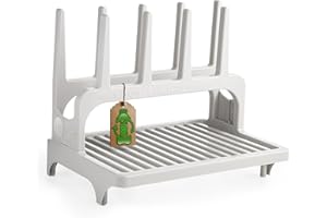 PopYum Seattle Gray Space Saving Drying Rack from 100% Recycled Bottles, countertop for Baby Bottle, Plastic Bags, Cups, Glass, tumblers, Compact