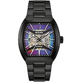 Bulova Maquina Automatic Multicolor Dial Black Stainless Steel Bracelet Watch 40mm - 98A320