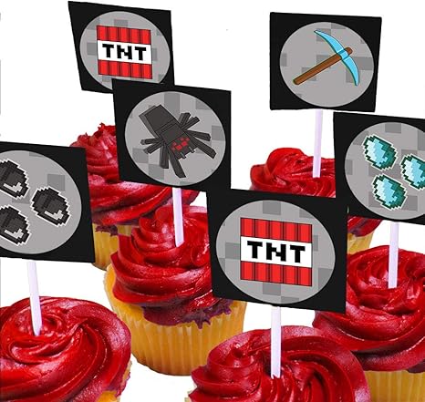 Amazon Mining Fun Tnt カップケーキスタンド ピックキット ピクセルデコレーション マインクラフトパーティー 誕生日 パーティー用品 ケーキデコレーション 3段 段ボールカップケーキスタンド Blueorchards ケーキスタンド 通販