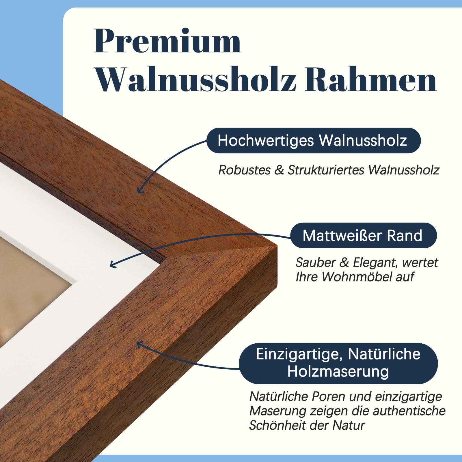 Frameo Digitaler Bilderrahmen WLAN 10.1 Zoll Walnussholz Elektronischer Bilderrahmen mit 32GB, 1280 * 800 HD IPS Touchscreen, Fotos/Videos Teilen über Frameo APP, Geschenk für Männer und Frauen 2