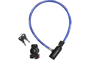 DocksLocks Bike Cable Lock Set with Key Lock, Mounting Bracket, Portable and Compact Anti-Theft Security for Bikes, Scooters and More 2ft