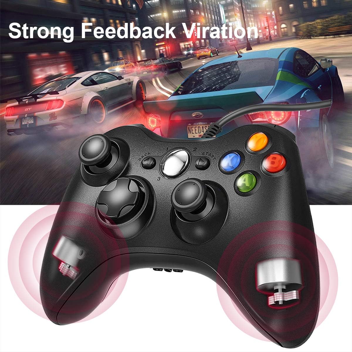 Game Controller for Xbox 360, OUTAD Wired USB Controller Gamepad Game Joystick Joypad Compatible with Microsoft Xbox 360 & Slim/PC Windows 7 8 10 - Ideal for All Gaming Sessions on Xbox and PC (Black): Computers & Accessories