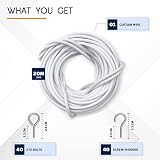 Dikots Net Curtain Wire and Hooks Set 20M with 40 Eyes 40 Hooks Multipurpose view 2