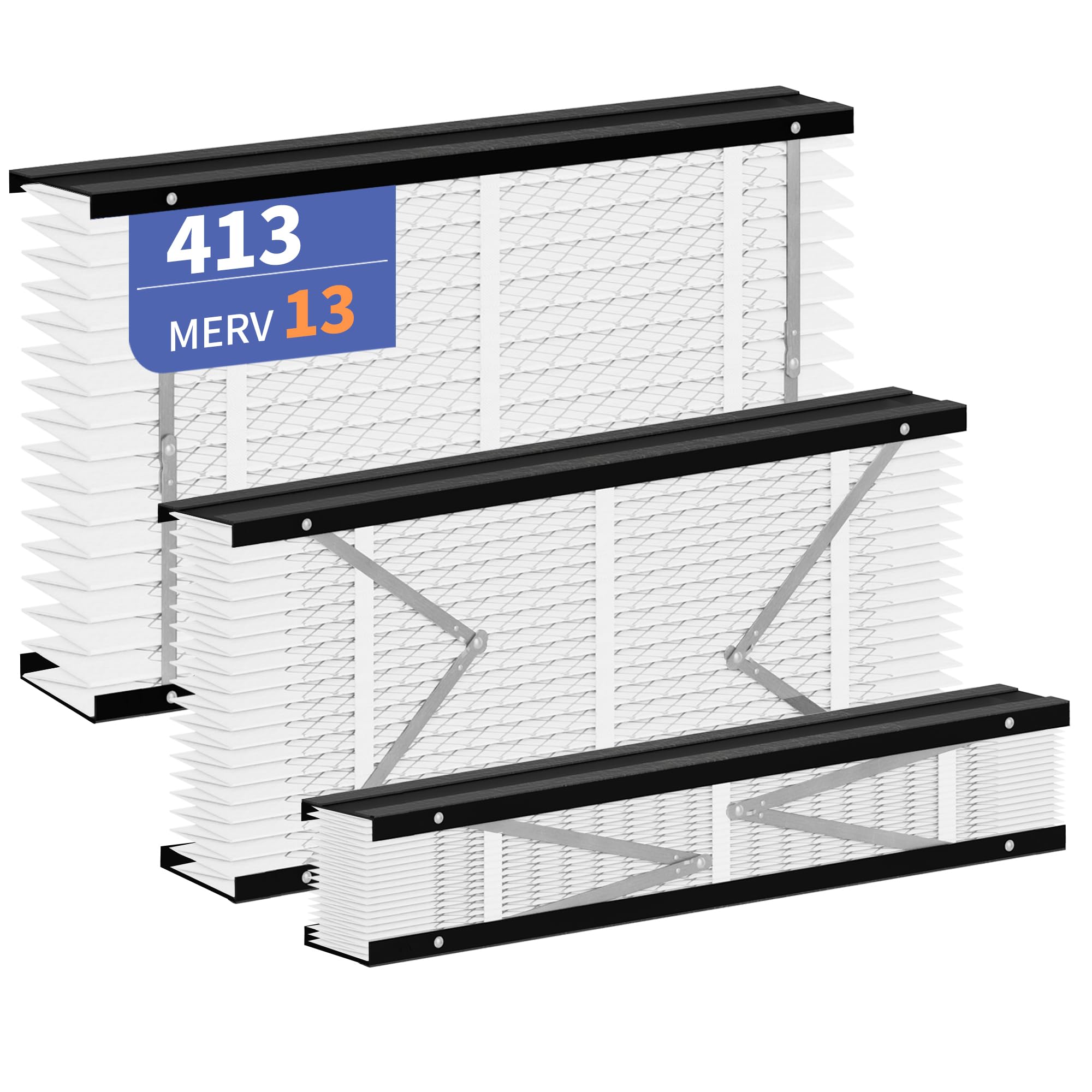 Photo 1 of 2-Pack 413 Filter Replacement Compatible with AprilAire 413 Whole House Air Purifiers Models,1410,1610,2410,2416,3410,4400,MERV 13 Furnace Filter Replacement, fit for 16x28x4Furnace actual size