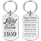 Yobent 67th Birthday Gifts for Men 1959, Happy 67th Birthday Keychain, 67 Year Old Birthday Gifts for Women, The Legend was Born in 1959
