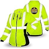 KwikSafety - Charlotte, NC - Women's Fleece Safety Hoodie | Hi Vis Safety Jacket for Women Lightweight Reflective Jacket