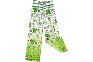 DPKLAD Christmas Pajama Pants Casual Soft Pants Bottom Flannel Indoor Outdoor Xmas Trousers Funny Pyjamas Holiday Pjs Trouser