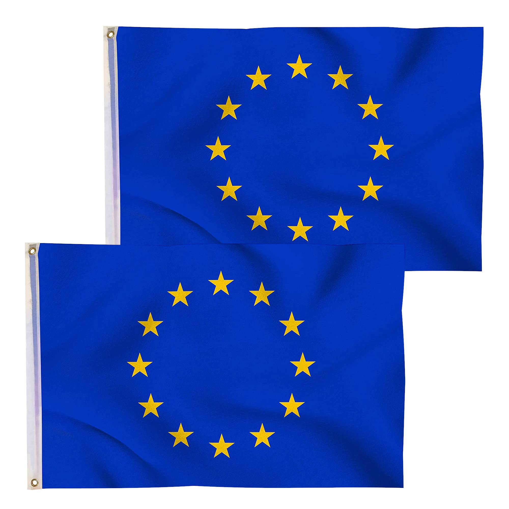 GUSTO Flags Europe Italy Germany France 90 X 150 with 2 Weatherproof Metal Eyelets (2 pieces - European Union, 90 x 150 cm)