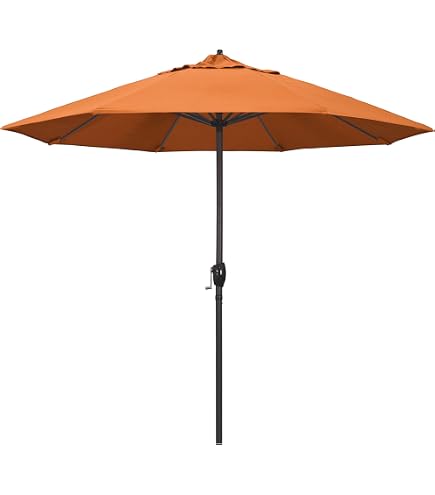 California Umbrella 9' Round Aluminum Outdoor Deck, Pool or Patio Umbrella, Crank Lift, Auto Tilt, Bronze Pole, Lemon Olefin : Clothing, Shoes & Jewelry