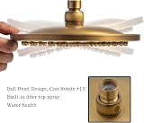 Aopoy 8 Inch Antique Brass Rainfall Shower Head with Filter Vintage Swivel G1/2 view 3