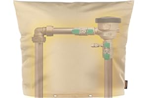 Angooni Upgraded Backflow Preventer Cover Aluminum Foil (5°F) - 30" W x 24" H Industrial 600D Winter Sprinkler Valve Covers for Outside, Anti-UV Winter-Freeze Water Well Pump Cover, Beige
