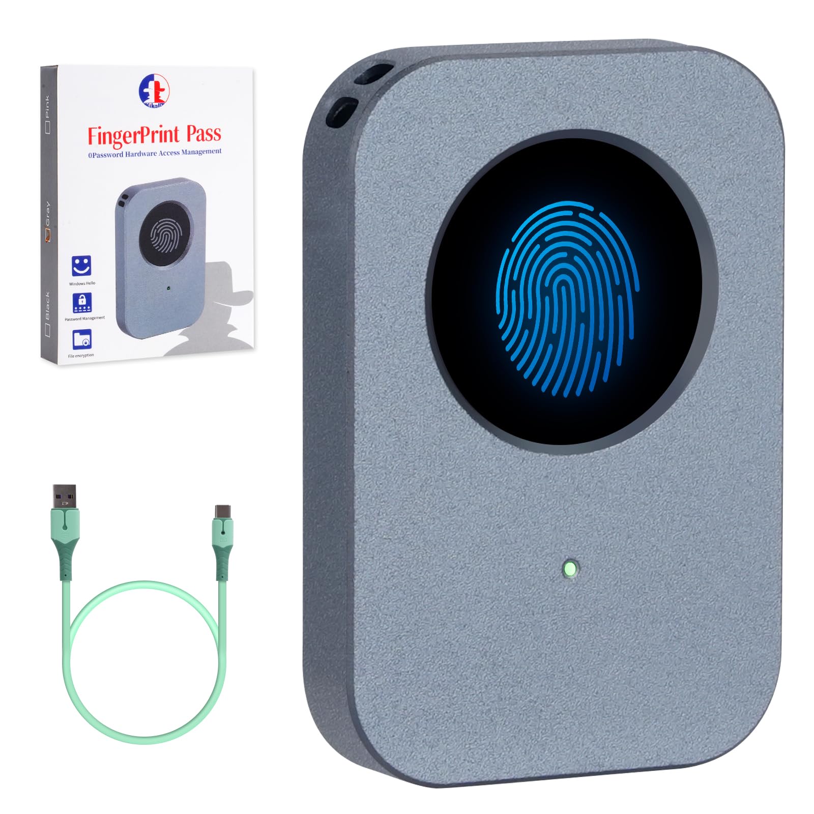 Photo 1 of Windows Hello Fingerprint Reader & Electronic Password Keeper with 2025 Recognition Technology,File Encryption Offline Security,Portable for Business and Home Use | Password Book and Password Holders