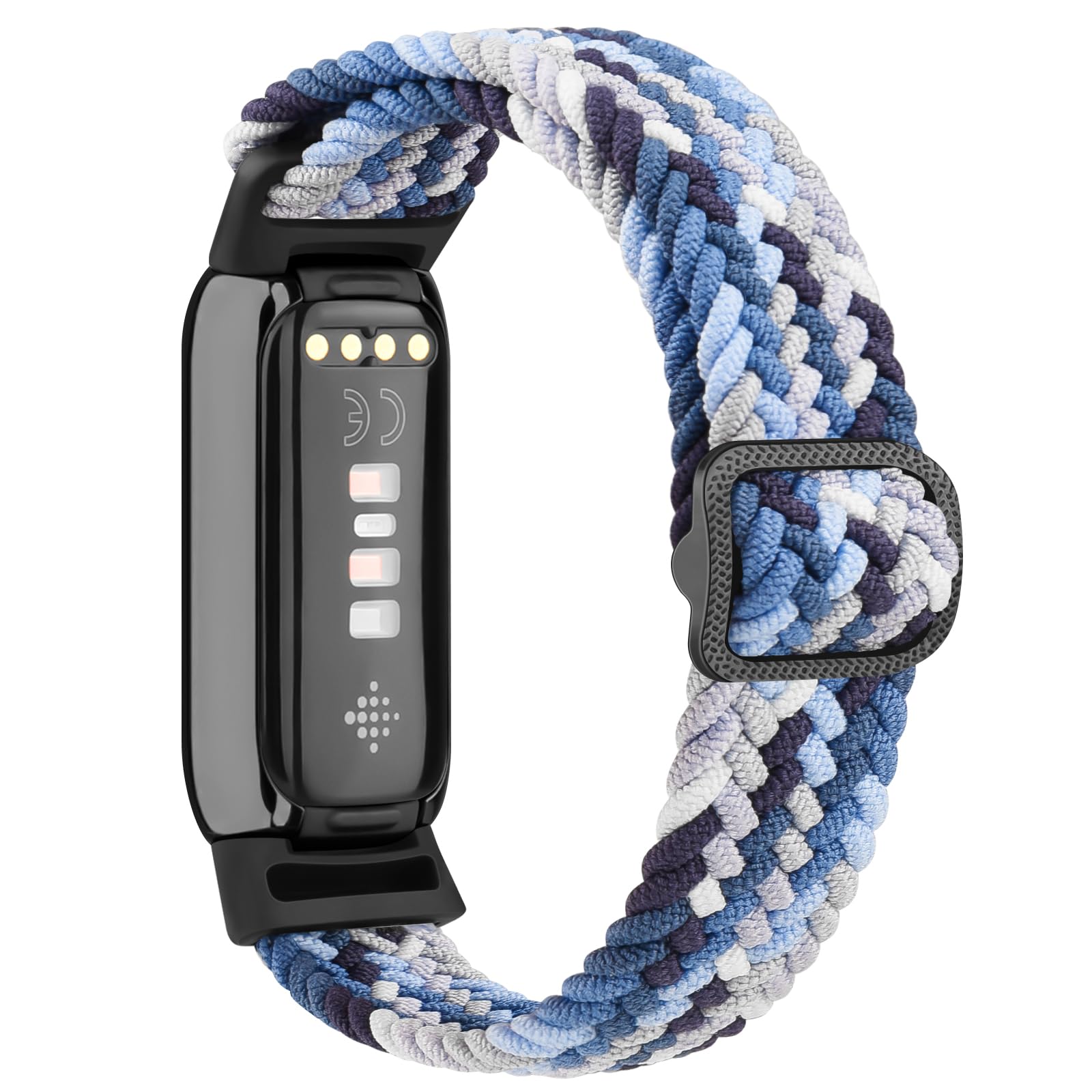 Wanme Elastic Nylon Straps Compatible with Fitbit Luxe Strap for Women Men, Soft Adjustable Stretchy Sport Bands Replacement Wristband for Fitbit Luxe Fitness Tracker Only (Z-Colorful Blue)